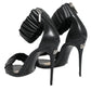 Dolce & Gabbana Black High Heels Ankle Strap Sandals Shoes