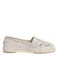 Dolce & Gabbana White Lace Viscose Espadrilles Flats Shoes