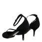 Dolce & Gabbana Black Suede Ankle Strap Heels Pumps Shoes