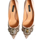 Dolce & Gabbana Beige Satin Crystal High Heels Pumps Shoes