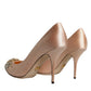 Dolce & Gabbana Beige Satin Crystal High Heels Pumps Shoes