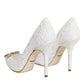 Dolce & Gabbana White Taormina Lace Crystal Heels Pumps Shoes