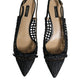 Dolce & Gabbana Black Leather Woven Heels Slingback Shoes