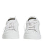 Dolce & Gabbana White Leather Portofino Low Top Sneaker Shoes