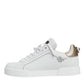 Dolce & Gabbana White Leather Portofino Low Top Sneaker Shoes