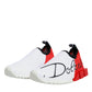 Dolce & Gabbana White Red Low Top Sorrento Men Sneakers Shoes