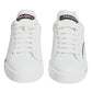 Dolce & Gabbana White Pink Portofino Low Top Sneakers Shoes