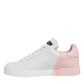 Dolce & Gabbana White Pink Portofino Low Top Sneakers Shoes