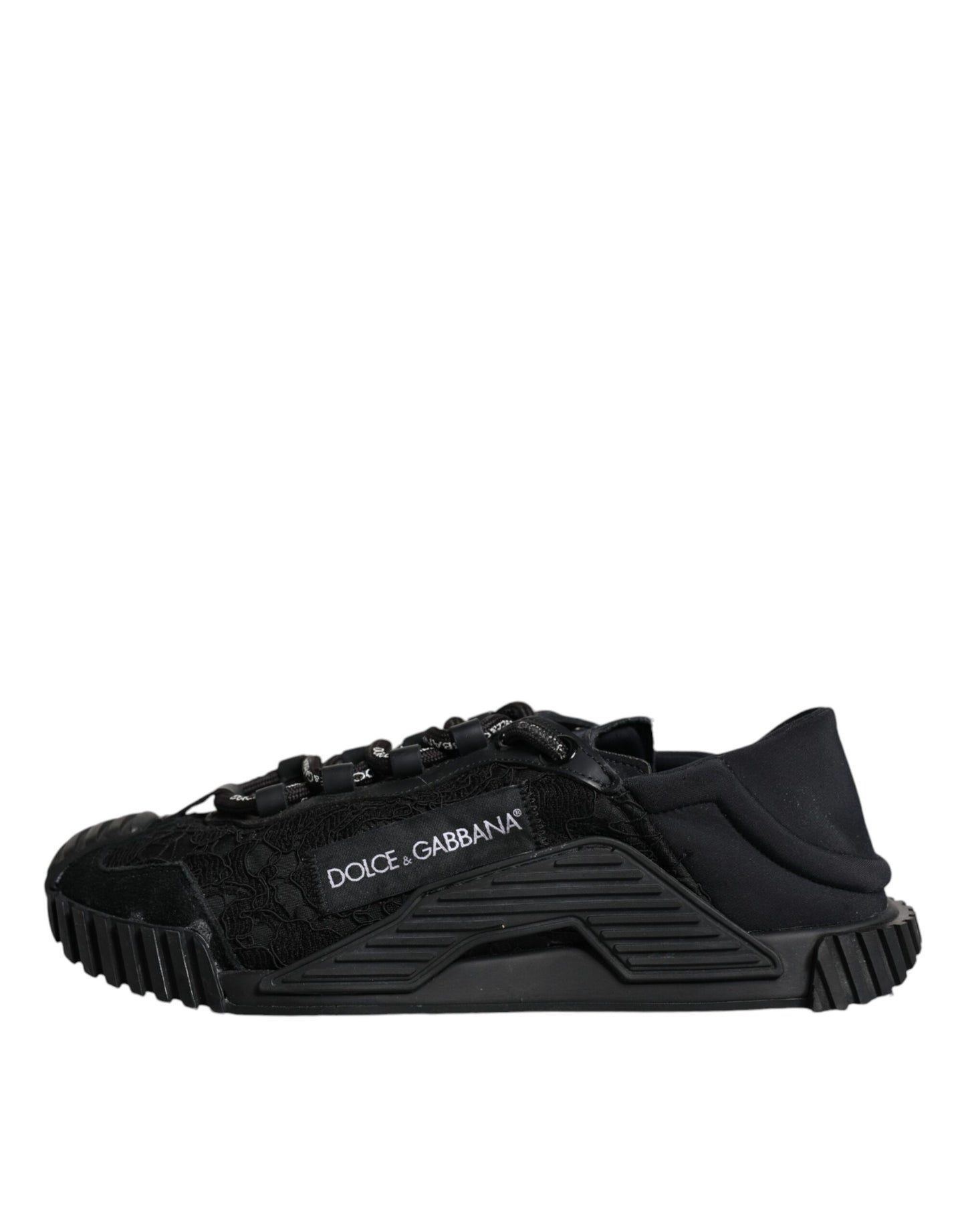 Dolce & Gabbana Black Lace Up Low Top NS1 Sneakers Shoes