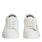 Dolce & Gabbana White Pink Portofino Low Top Sneakers Shoes