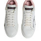 Dolce & Gabbana White Pink Portofino Low Top Sneakers Shoes