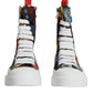 Dolce & Gabbana Multicolor Patchwork Logo High Top Sneakers Shoes