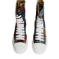 Dolce & Gabbana Multicolor Patchwork Logo High Top Sneakers Shoes