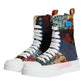 Dolce & Gabbana Multicolor Patchwork Logo High Top Sneakers Shoes