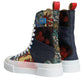 Dolce & Gabbana Multicolor Patchwork Logo High Top Sneakers Shoes