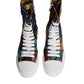 Dolce & Gabbana Multicolor Patchwork Logo High Top Sneakers Shoes