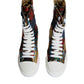 Dolce & Gabbana Multicolor Patchwork Logo High Top Sneakers Shoes