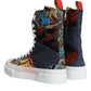 Dolce & Gabbana Multicolor Patchwork Logo High Top Sneakers Shoes