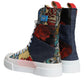 Dolce & Gabbana Multicolor Patchwork Logo High Top Sneakers Shoes