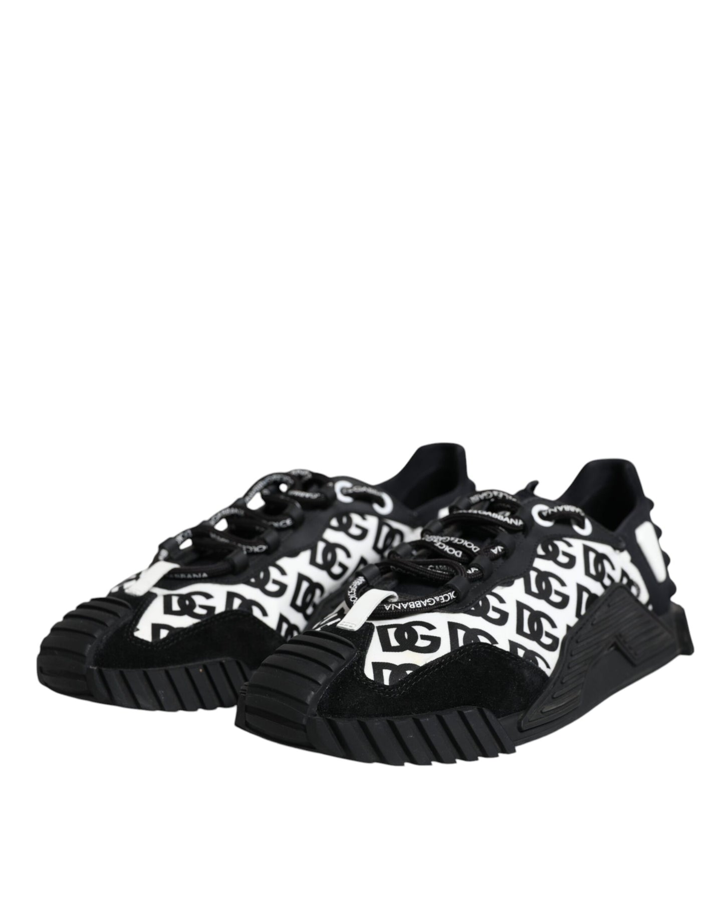 Dolce & Gabbana Black Logo Lace Up Low Top NS1 Sneakers Shoes