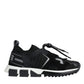 Dolce & Gabbana Black Mesh Sorrento Trekking Sneakers Shoes