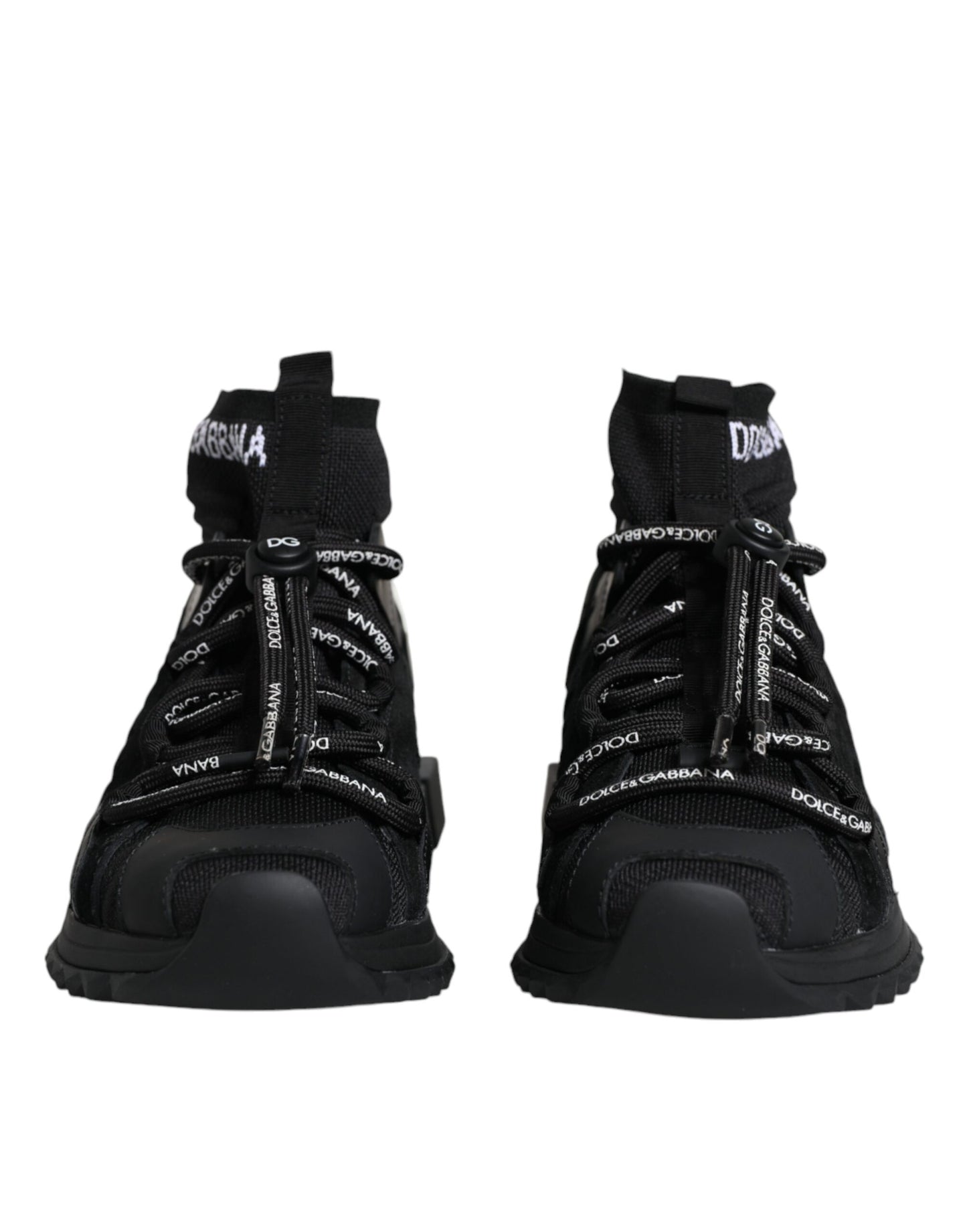 Dolce & Gabbana Black Sorrento Socks Logo Sneakers Shoes