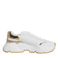 Dolce & Gabbana Gold White Daymaster Low Top Sneakers Shoes