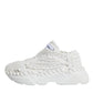 Dolce & Gabbana White Knitted Daymaster Sneakers Shoes