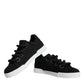 Dolce & Gabbana Black White Portofino Low Top Sneakers Shoes