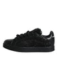 Dolce & Gabbana Black Lace Leather Low Top Sneakers Shoes