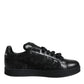 Dolce & Gabbana Black Lace Leather Low Top Sneakers Shoes