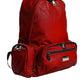 Dolce & Gabbana Red Patent Leather Logo Plaque Backpack Bag