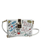 Dolce & Gabbana White Graffiti Print Clutch Crossbody Bag