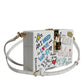 Dolce & Gabbana White Graffiti Print Clutch Crossbody Bag