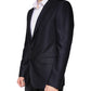 Dolce & Gabbana Black Wool Single Breasted Dress Coat Blazer