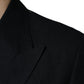 Dolce & Gabbana Black Linen Double Breasted Dress Blazer