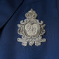 Dolce & Gabbana Blue Wool Logo Single Breasted Coat Blazer