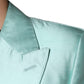 Dolce & Gabbana Mint Green Silk Single Breasted Coat Blazer