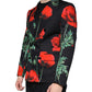 Dolce & Gabbana Black Floral Double Breasted Dress Blazer