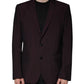 Dolce & Gabbana Bordeaux Wool Single Breasted Dress Blazer