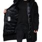 Dolce & Gabbana Black Hooded Parka Cotton Trench Coat Jacket