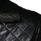 Dolce & Gabbana Black Calf Leather Quilted Full Zip Jacket