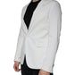 Dondup White Single Breasted One Button Dress Formal Blazer