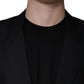 Dolce & Gabbana Black Wool Single Breasted Men Coat Blazer