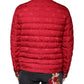 Dolce & Gabbana Red Quilted Bomber Gold Crown Logo Jacket