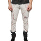 Dolce & Gabbana Black White Printed Skinny Men Denim Jeans