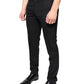 Dolce & Gabbana Black Wool Skinny Men Dress Pants