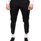 Dolce & Gabbana Black Cotton Embellished Cropped Pants