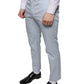 Dolce & Gabbana Light Blue Cotton Dress Pants