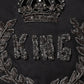 Dolce & Gabbana Black King Crown Embroidered GOLD Dress Shirt